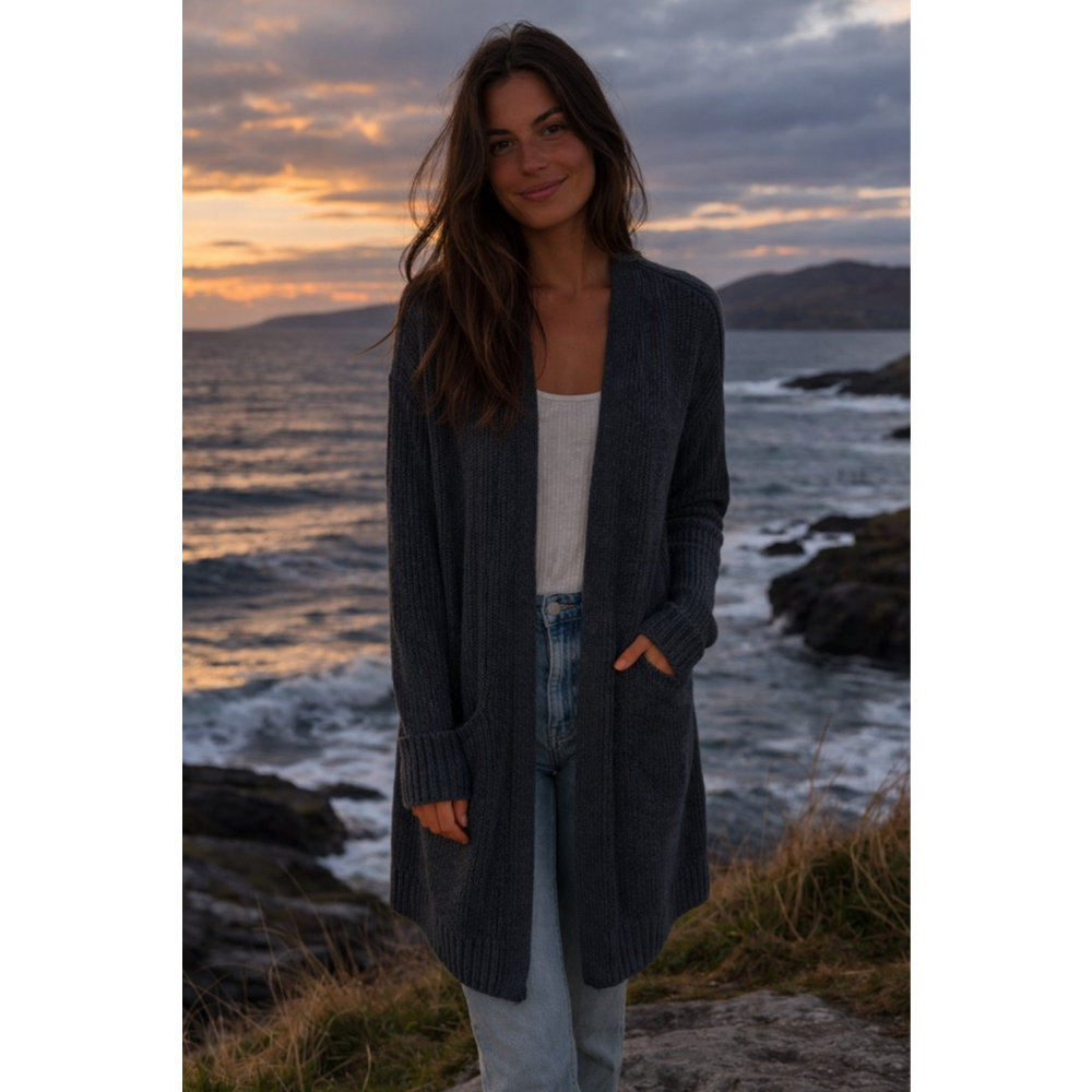 Universal Thread Charcoal Longline Open Cardigan … - image 1